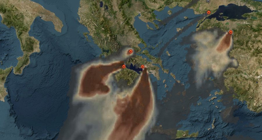 Ο καπνός από τη φωτιά στο Πόρτο Γερμενό έφτασε έως τη Λιβύη ΦΩΤΟ