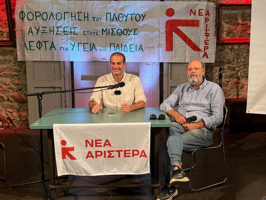 Γαβριήλ Σακελλαρίδης κατά την επίσκεψή του στην Πάτρα