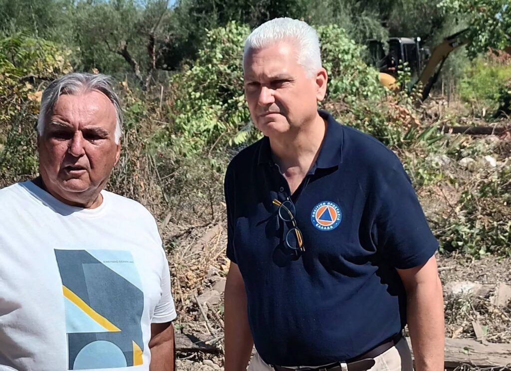 Φωτογραφία εργασιών σε δρόμο διαφυγής κοντά στην ΟΣΕ, με τη Ζαΐμη