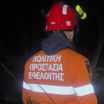 Εθελοντές στο Ροδιά κατά τη διάρκεια πυρκαγιάς και δάσωση χελωνών