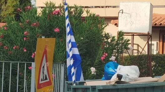 Μιντιλόγλι: Πέταξε την ελληνική σημαία σε κάδο απορριμμάτων - Αναστάτωση στο χωριό ΦΩΤΟ
