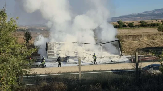 Φωτιά σε ρυμουλκούμενο φορτηγού στην Εγνατία Οδό ΒΙΝΤΕΟ 12 Φωτιά σε φορτηγό στην οδό Βίντεο, Ελλάδα