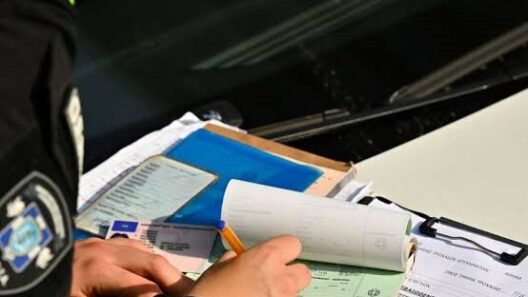 Αστυνομικός της Τροχαίας γράφει κλήση για παράβαση.