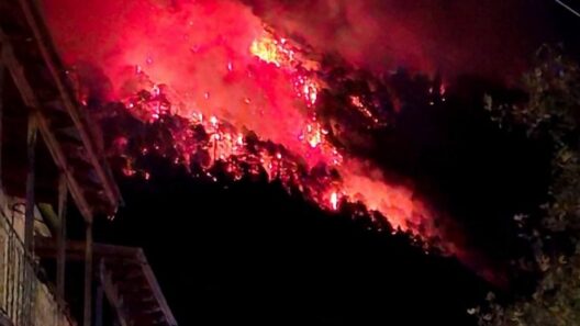 Καπνός και φλόγες σε νυχτερινό τοπίο της Κονίτσας μετά από ανεξέλε…