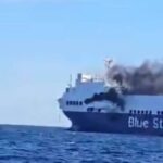 Νέα βίντεο από την πυρκαγιά στο οχηματαγωγό στη Μυκόνου