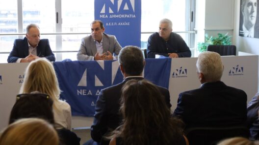 Μέλη της ΝΔ Αχαΐας στην Πάτρα καλωσορίζουν τον Υφυπουργό Κώστα Κασ…