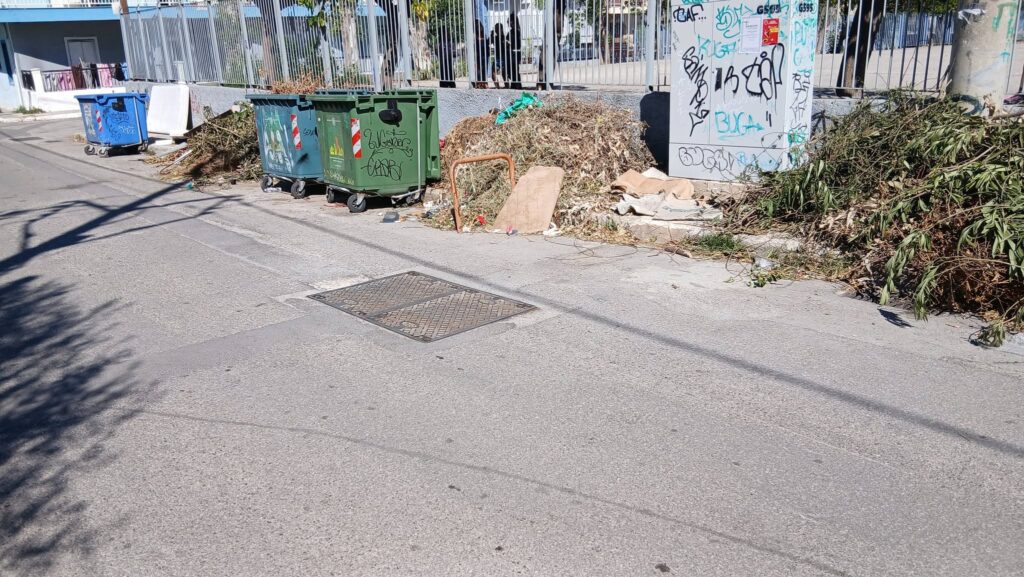 Πάτρα: «Βουνό» από ξερόκλαδα κλείνουν πεζοδρόμιο έξω από σχολεία ΦΩΤΟ