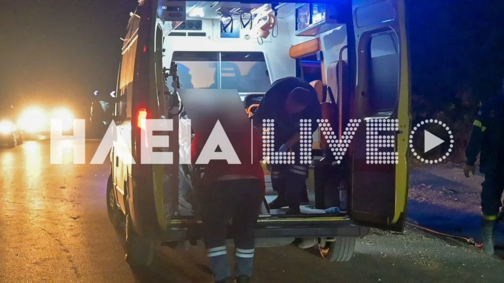 Σκηνή τροχαίου δυστυχήματος στην Αμαλιάδα, με εμπλεκόμενα οχήματα…