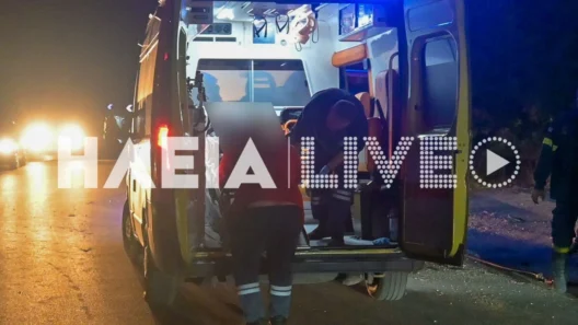 Σκηνή τροχαίου δυστυχήματος στην Αμαλιάδα, με εμπλεκόμενα οχήματα…