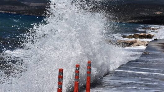 Χάρτης της Αχαΐας με πτώση θερμοκρασίας και ενισχυμένους ανέμους