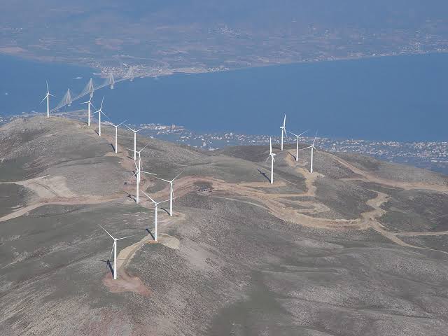 Αιολικοί ανεμογεννήτριες στο Πάνχανακιο της Αχαΐας