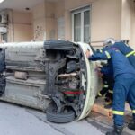 Τροχαίο στη Λαμία με όχημα που εξετράπη της πορείας του ΦΩΤΟ
