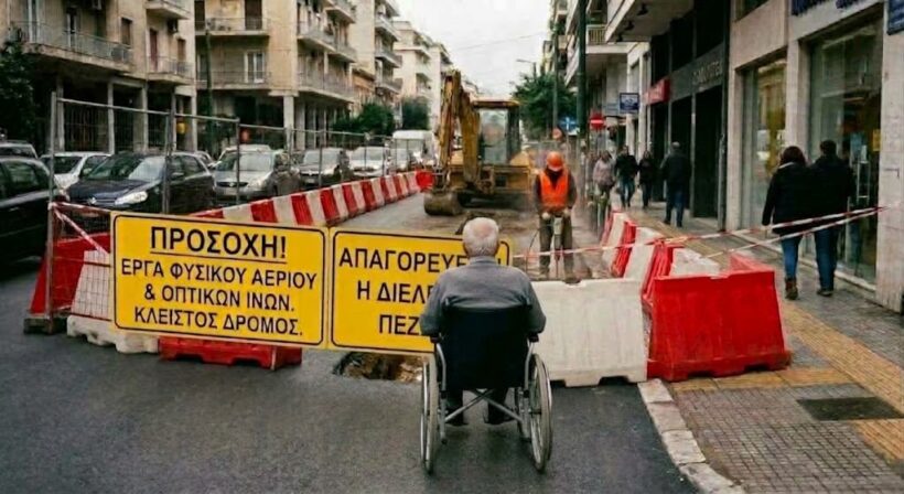 Λογότυπο ΑΜΕΑ και τίτλος άρθρου «Όχι ...»